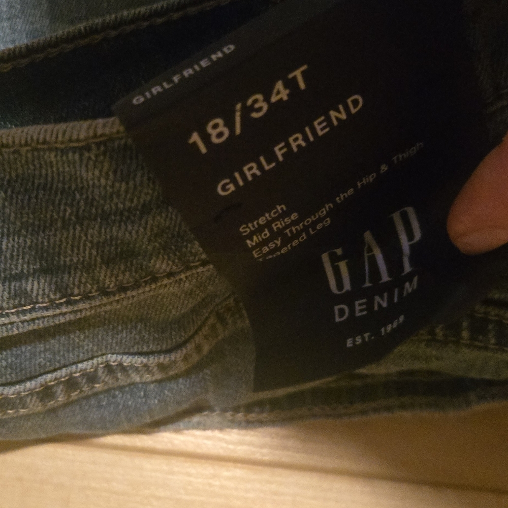 Gap Girlfriend NWT Jeans MEDIUM Blue Tall Size 18 - Picture 5 of 7